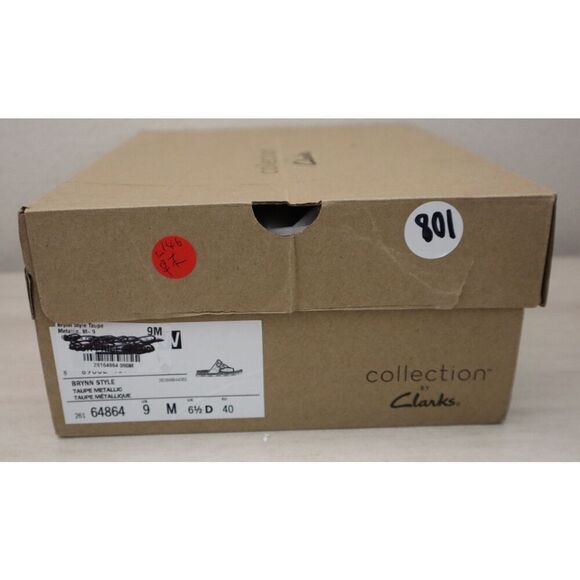 Clarks 26164864 WMN Sz 9M Taupe Metallic Brynn Style Leather Slip-On Sandals - Picture 10 of 10